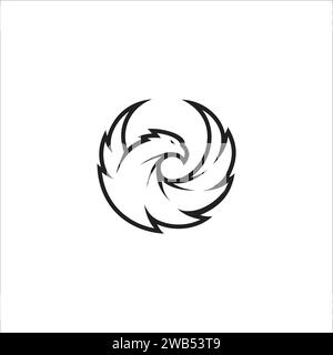 simbolo o icona di un'aquila o falco Illustrazione Vettoriale