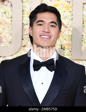 Beverly Hills, USA. 8 gennaio 2024. Owen Han partecipa al 81° Golden Globe Awards annuale al Beverly Hilton il 7 gennaio 2024 a Beverly Hills, California. Foto: Casey Flanigan/imageSPACE/Sipa USA credito: SIPA USA/Alamy Live News Foto Stock