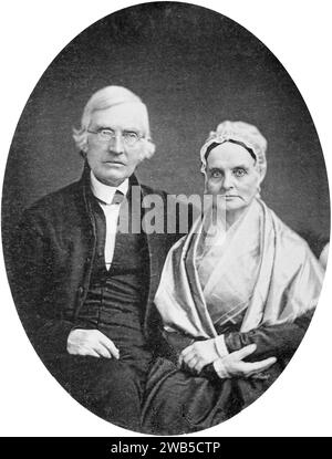 James e Lucretia Mott, Lucretia Mott (1793 – 1880) Quacchero americano, abolizionista, attivista per i diritti delle donne e riformatore sociale. Foto Stock