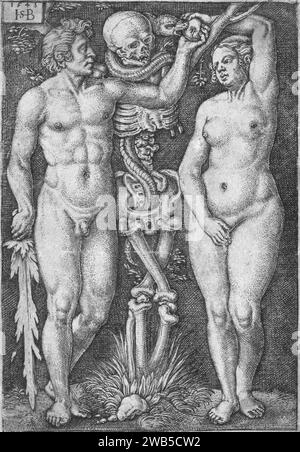 Adamo ed Eva, 1543, di Sebald Beham (1500 – 1550) Foto Stock