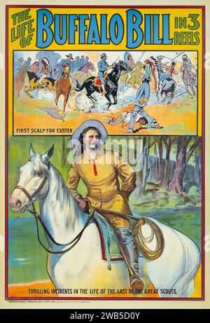 Poster per il film del 1912 The Life of Buffalo Bill Foto Stock