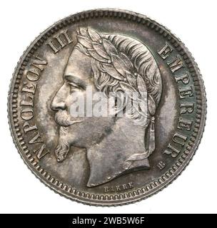 1 franco - Impero francese - Napoleone III, zecca di Strasburgo (1866) monete Bielik 01. Foto Stock