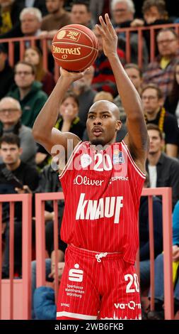 Tuebingen, Deutschland. 8 gennaio 2024. Javon Bess (cesti di Wuerzburg, 20). 08.01.2024, pallacanestro, BBL, Tigers Tuebingen Wuerzburg Baskets, GER, Tuebingen, Paul Horn-Arena. Credito: dpa/Alamy Live News Foto Stock