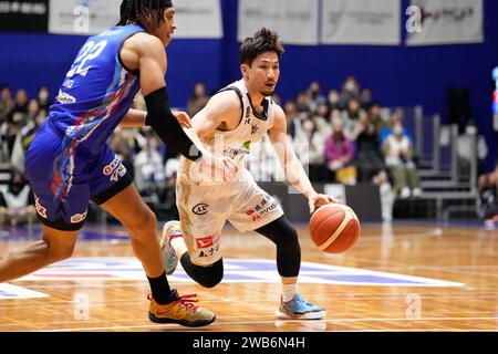 Ryuichi Kishimoto (Golden Kings), 6 GENNAIO 2024 - Basket : 2023-24 B. LEAGUE B1 League match tra Fighting Eagles Nagoya 68-57 Ryukyu Golden Kings al Biwajima Sports Center di Nagoya, Giappone. Credito: SportsPressJP/AFLO/Alamy Live News Foto Stock