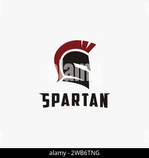 Lettera S per il logo Spartan, logo spartan Warrior Helmet Illustrazione Vettoriale
