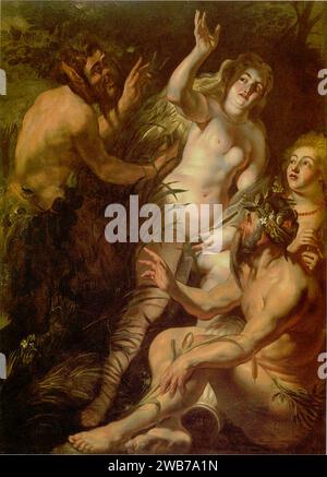 Jacob Jordaens - Pan e la ninfa Syrinx. Foto Stock