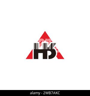 vettore logo triangolare astratto lettera hk Illustrazione Vettoriale