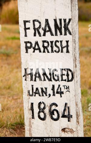 Grave Al Boot Hill Cimitero, Virginia City National Historic landmark District, Montana Foto Stock