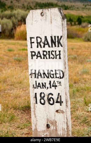 Grave Al Boot Hill Cimitero, Virginia City National Historic landmark District, Montana Foto Stock