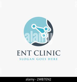 ENT orecchio naso gola clinica logo icona vettore Illustrazione Vettoriale