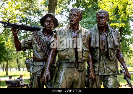Washington DC, USA; 2 giugno 2023: Statua dei tre soldati di Frederick Hart, Vietnam Veterans Memorial. Foto Stock