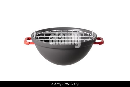 Barbeque Grill con cartoni animati, charbroiler, rendering 3D. illustrazione 3d. Foto Stock
