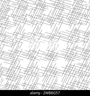 Linee di inchiostro isolate su sfondo bianco. Set di illustrazioni moderne di grafica a mano libera.raccolta di trame di linee disegnate a mano. Include tracciati vettoriali, griglia con tratti irregolari, orizzontali e ondulati, pattern di doodle. Illustrazione Vettoriale