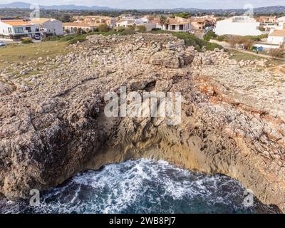 Castellot de Cala Morlanda, sito archeologico, Cala Morlanda, Manacor, Maiorca, isole Baleari, Spagna Foto Stock