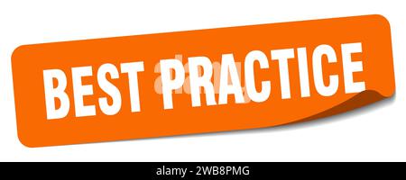 adesivo di best practice. best practice etichetta rettangolare isolata su sfondo bianco Illustrazione Vettoriale