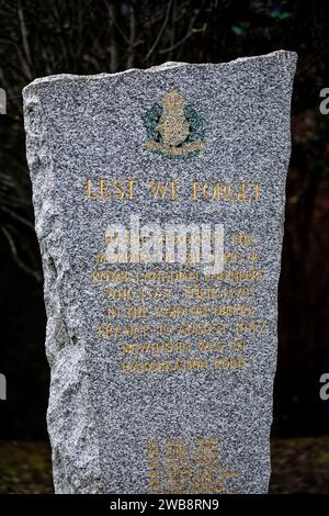 Newhaven, 6 gennaio 2024: Il memoriale canadese sul War Memorial Green Foto Stock