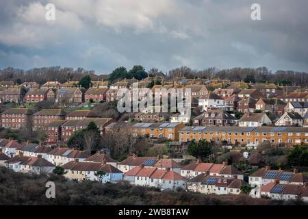 Newhaven, 6 gennaio 2024: Vista da Castle Hill Foto Stock