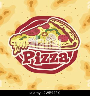 Una fetta di Classic Pizza Vector Illustration Design Illustrazione Vettoriale