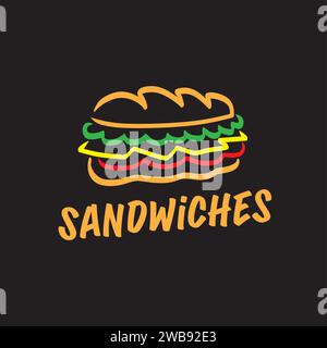 Vector di design con logo Simple Sandwich Illustrazione Vettoriale