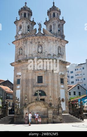 Iglesia de la Virgen Peregrina Chiesa della cappella della Vergine Pellegrina Santuario di Pontevedra la Peregrina, lungo la via portoghese di San James Foto Stock