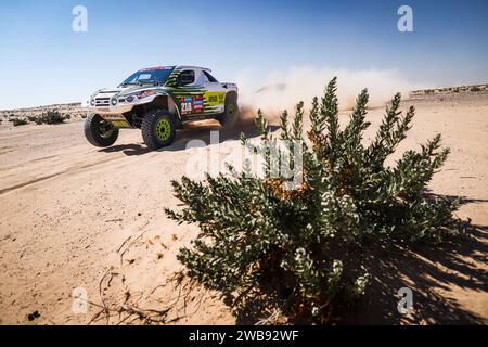 Arabia Saudita. 9 gennaio 2024. 218 HAN Wei (chn), ma li (chn), Hanwei Motorsport Team, HW2024 foderato rosso, FIA Ultimate, azione durante la fase 4 della Dakar 2024 il 9 gennaio 2024 tra al Salamiya e al-Hofuf, Arabia Saudita - foto Antonin Vincent / DPPI Foto Stock