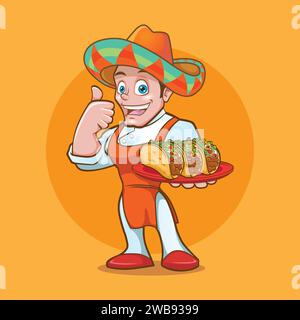 Logo Taco Mascot Illustrazione Vettoriale