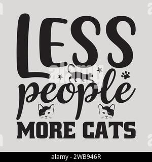 Design Cat SVG Typography T-Shirt Design Illustrazione Vettoriale