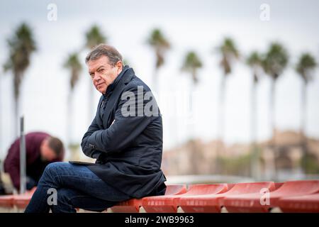 Oliva, Spagna. 9 gennaio 2024. Il manager di Gent Michel Louwagie nella foto durante il training camp invernale della squadra di calcio belga KAA Gent, a oliva, Spagna, martedì 9 gennaio 2024. BELGA PHOTO JASPER JACOBS Credit: Belga News Agency/Alamy Live News Foto Stock