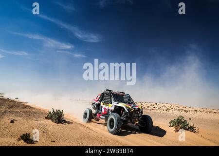 405 VAYSSADE Florent (fra), REY Nicolas (fra), Sebastien Loeb Racing - Bardahl Team, Polaris RZR Pro R, FIA SSV, azione durante la fase 4 della Dakar 2024 il 9 gennaio 2024 tra al Salamiya e al-Hofuf, Arabia Saudita Foto Stock