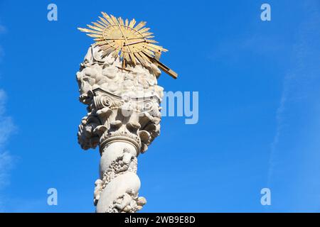 Sopron, città in Ungheria. Colonna della peste (colonna della Santissima Trinità). Foto Stock