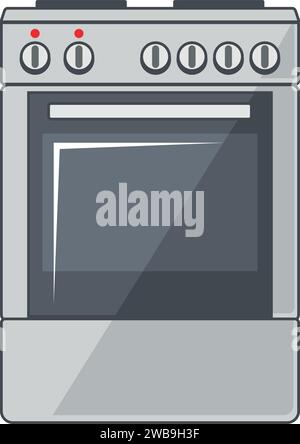 Icona della stufa a gas in stile piatto. Illustrazione vettoriale Illustrazione Vettoriale