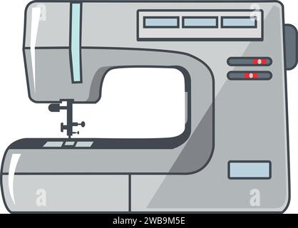 Icona della macchina da cucire in stile piatto. Illustrazione vettoriale Illustrazione Vettoriale