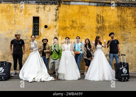 Una sposa e una fotografia di matrimonio a Hoi An in Vietnam Foto Stock