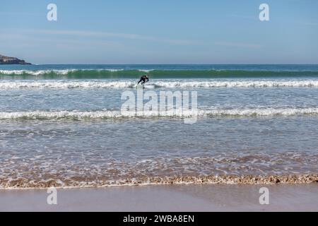 Surf a Essaouira, Marocco Foto Stock