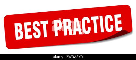 adesivo di best practice. best practice etichetta rettangolare isolata su sfondo bianco Illustrazione Vettoriale
