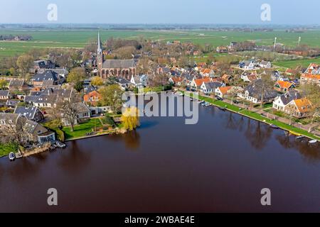 Aereo dal tradizionale villaggio Broek a Waterland, nei Paesi Bassi Foto Stock