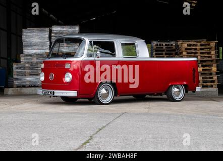 Veicolo pick-up VW tipo 2 Bay con cabina doppia Foto Stock