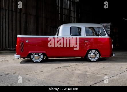 Veicolo pick-up VW tipo 2 Bay con cabina doppia Foto Stock