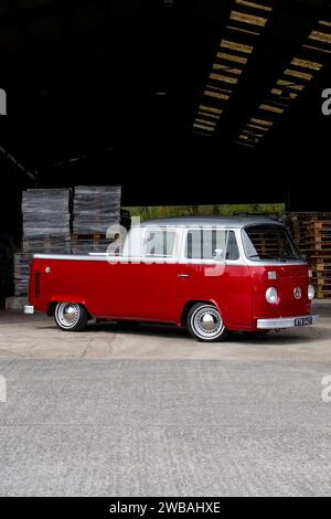 Veicolo pick-up VW tipo 2 Bay con cabina doppia Foto Stock