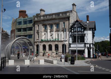 Market Square King Street a dover e Lloyds Bank Building Kent England Foto Stock