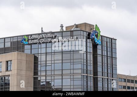 Allentown, Pennsylvania – 1 gennaio 2023: Lehigh Valley Reilly Children's Hospital with Comprehensive care for Children. Foto Stock