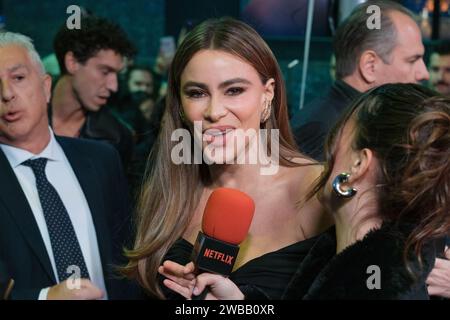 Madrid, Spagna. 9 gennaio 2024. L'attrice colombiana-americana Sofía Vergara partecipa alla premiere "Griselda" al Callao Cinema il 9 gennaio 2024 a Madrid, in Spagna. (Foto di Oscar Gonzalez/Sipa USA) (foto di Oscar Gonzalez/Sipa USA) credito: SIPA USA/Alamy Live News Foto Stock