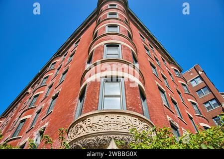 Edificio storico Blacherne nel Sunny Downtown Indianapolis Foto Stock
