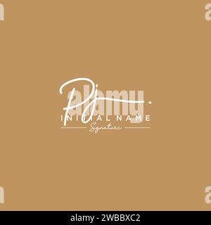 Vettore modello logo firma PJ. Illustrazione Vettoriale
