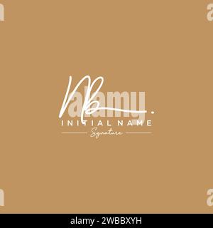 Vettore modello logo firma NB. Illustrazione Vettoriale