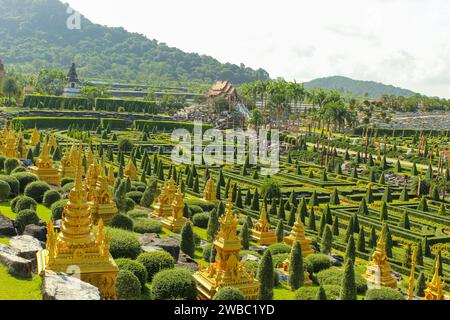 Giardino botanico tropicale di Nong Nooch, Pattaya, Thailandia in una giornata di sole. Immagine di sfondo Foto Stock