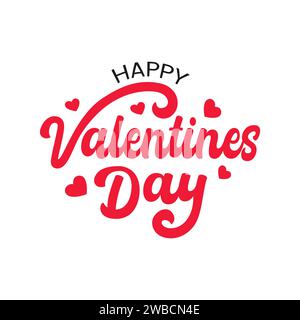 Buon San Valentino tipografia illustrazione vettoriale. Modello romantico per festeggiare san valentino il 14 febbraio. Sfondo, volantino, poster Illustrazione Vettoriale