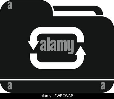 Icona cartella filtro ricerca vettore semplice. Esaminare allegare. Cyber virtuale Illustrazione Vettoriale