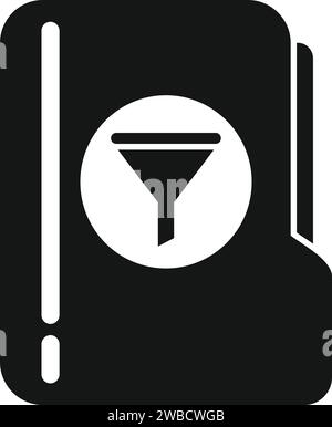 Icona cartella filtro zoom vettore semplice. Dati dell'app Web. Traccia di download Illustrazione Vettoriale