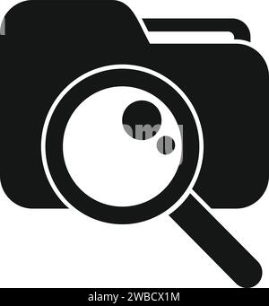 Icona pulsante di ricerca cartella vettore semplice. Elettronica digitale. Idea di Internet Illustrazione Vettoriale